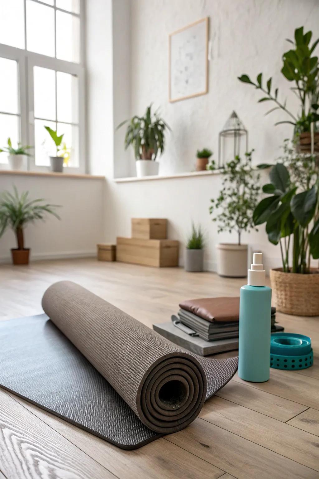 An eco-conscious yoga mat perfect for home workouts.