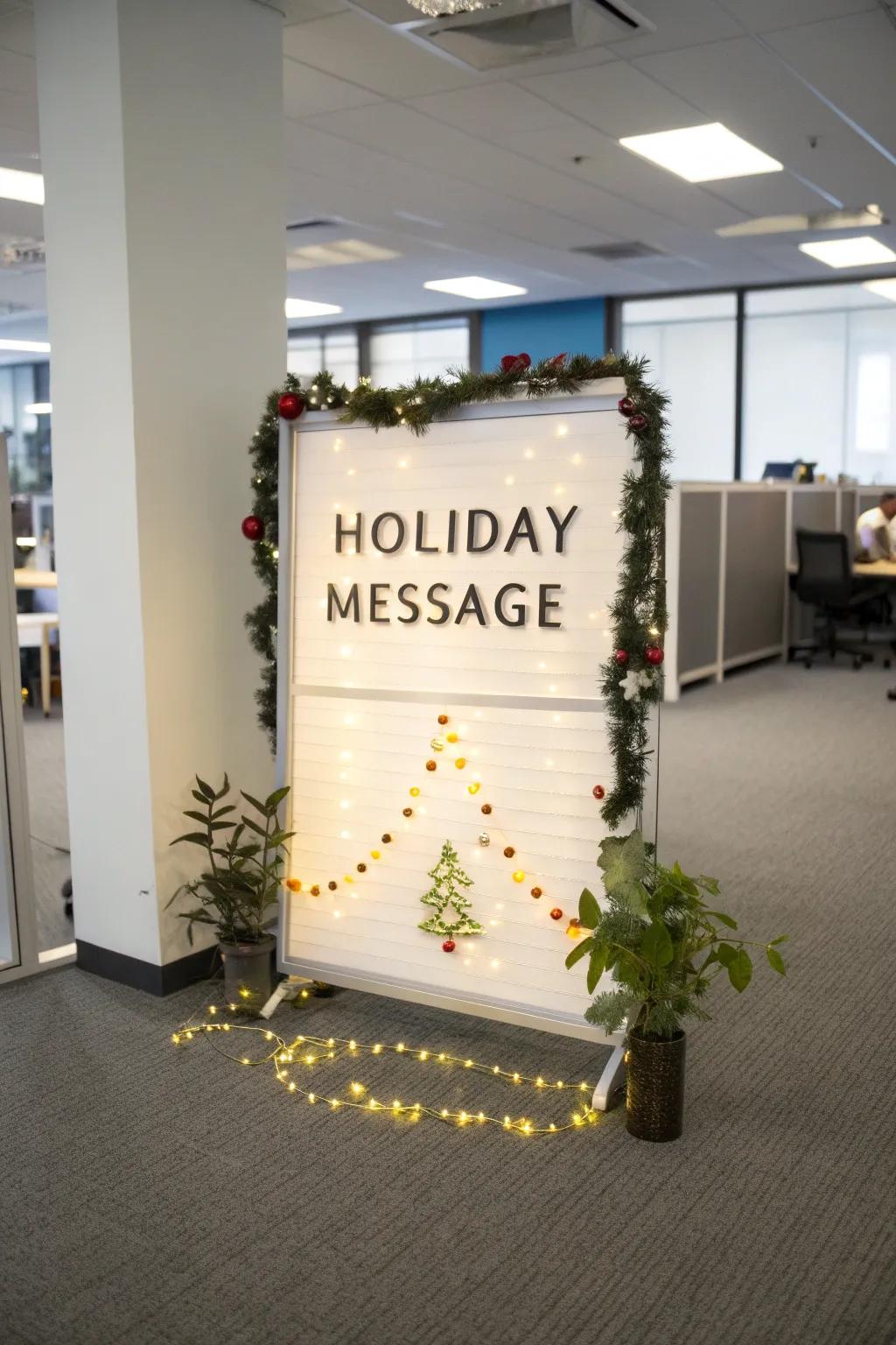 A light-up board adds a bright and interactive element to your Christmas decorations.