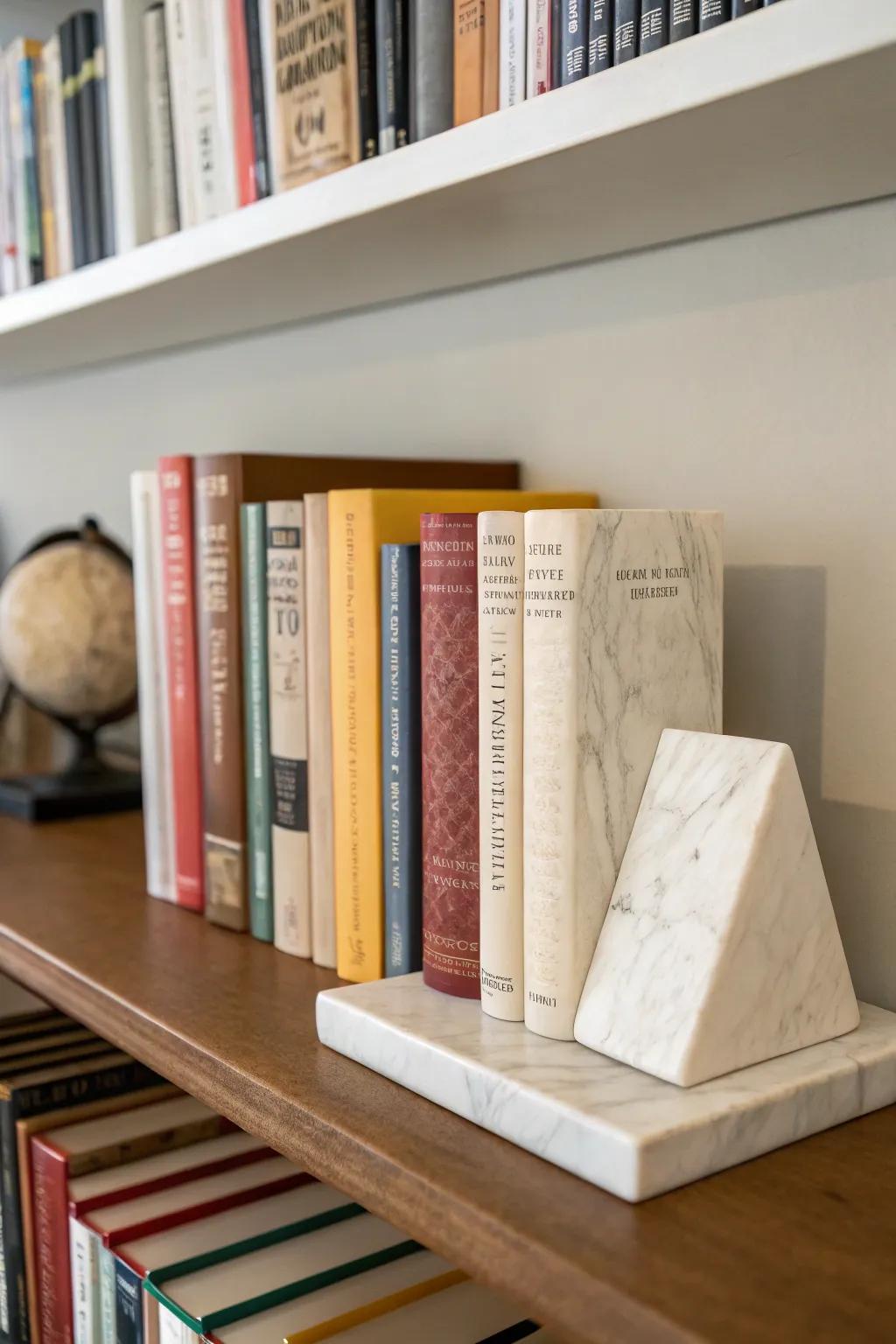 Chic bookends add elegance and organization to your cubicle.