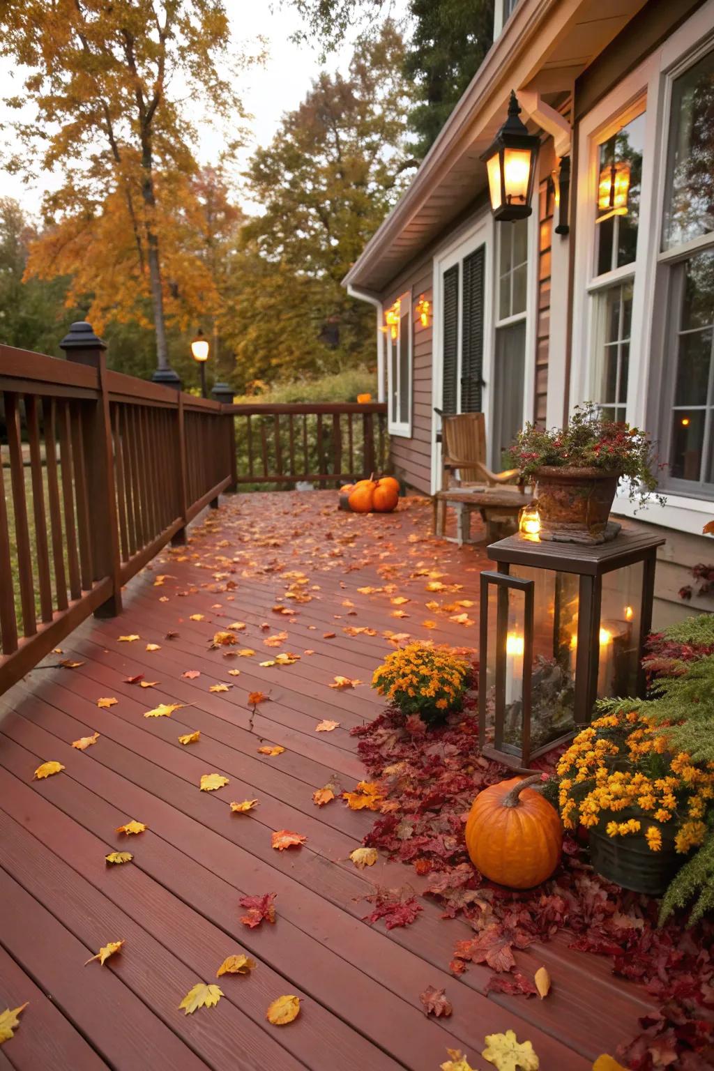 Russet stain adds warm, earthy tones to your space.