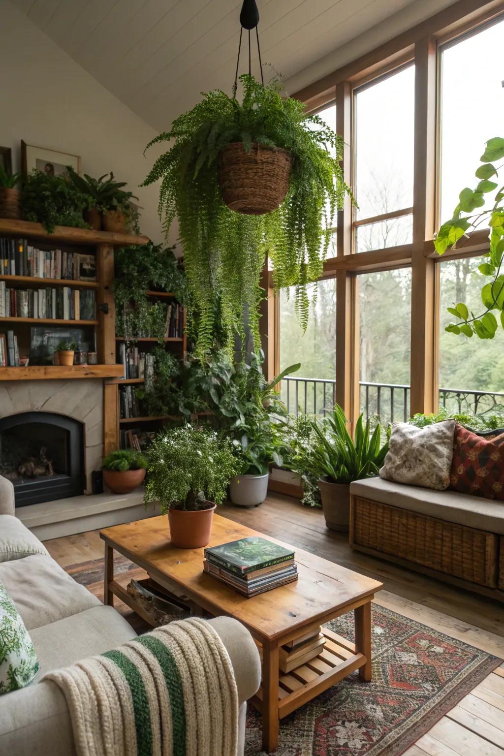 Greenery adds life and freshness to your den.