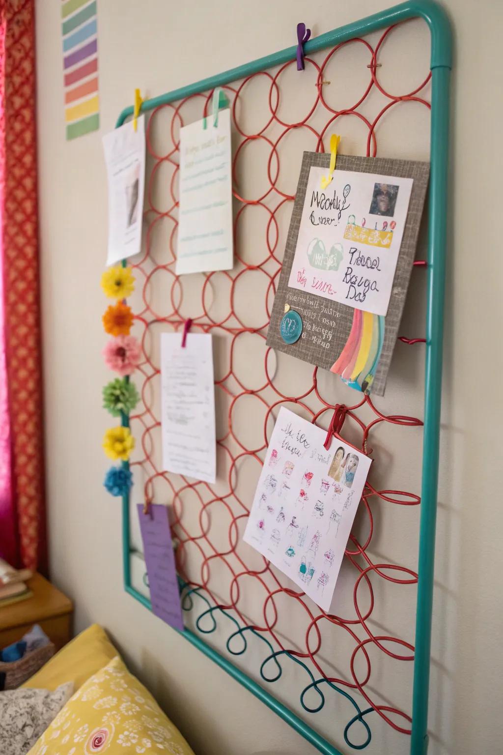 A vibrant memo board to keep notes and reminders organized.