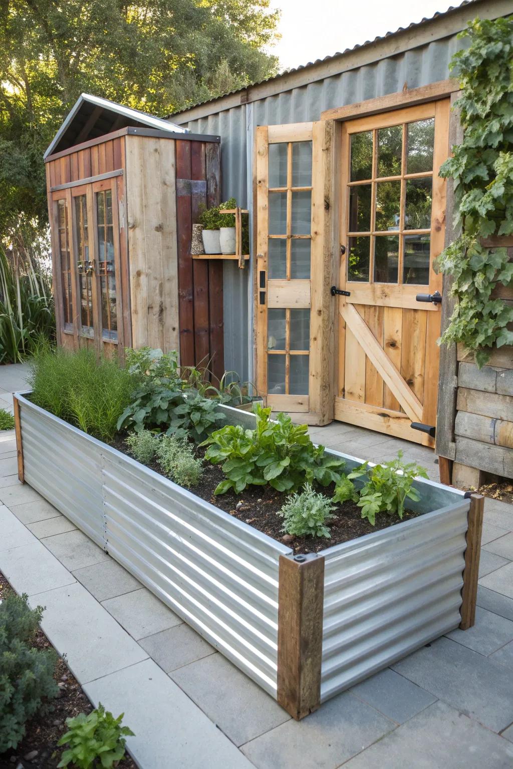 Elevate your garden style with sustainable, recycled materials: where modern meets vintage charm.