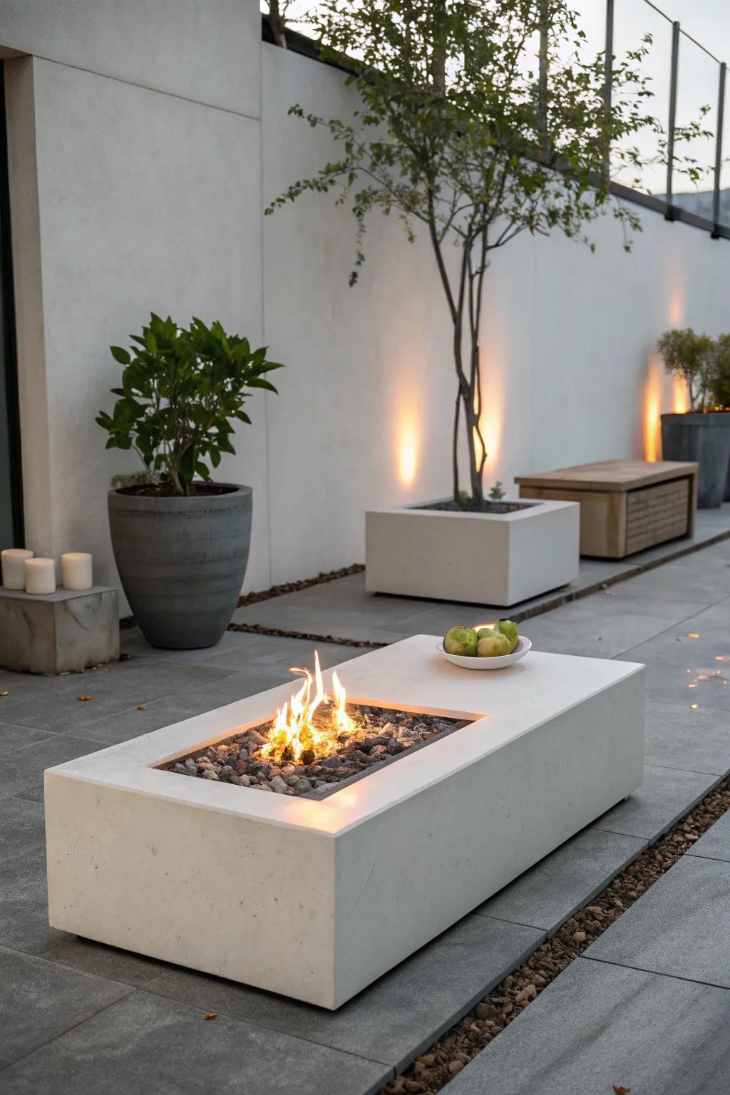 Eco-friendly elegance with a bioethanol fire table.