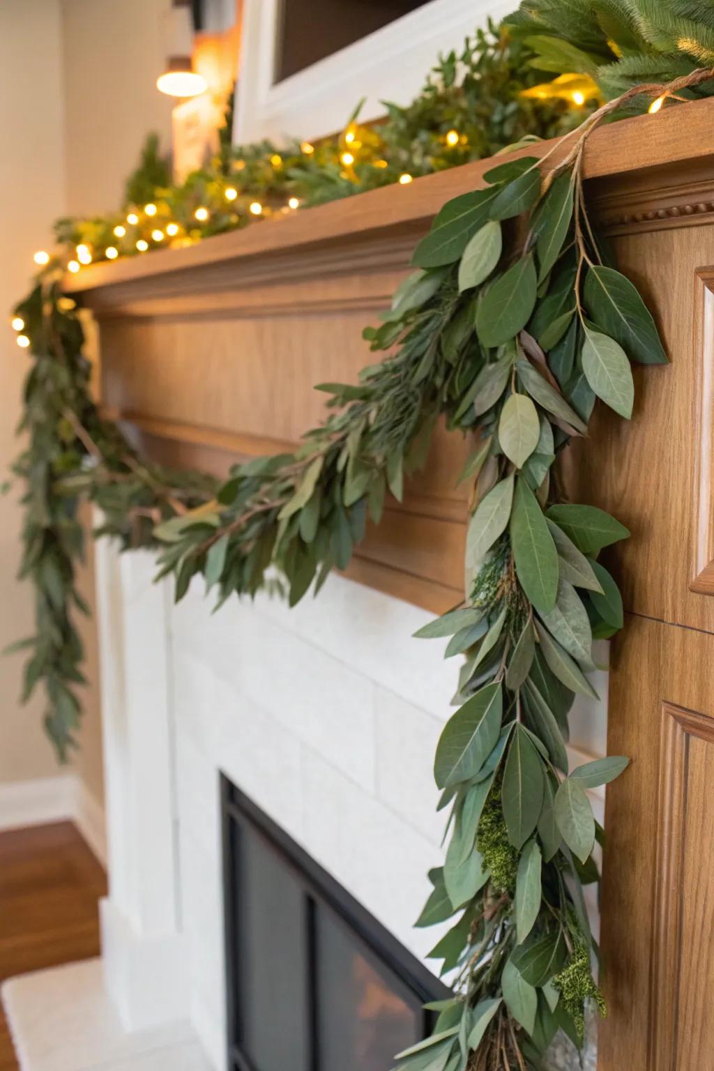 A leaf garland brings an elegant touch of nature to your decor.