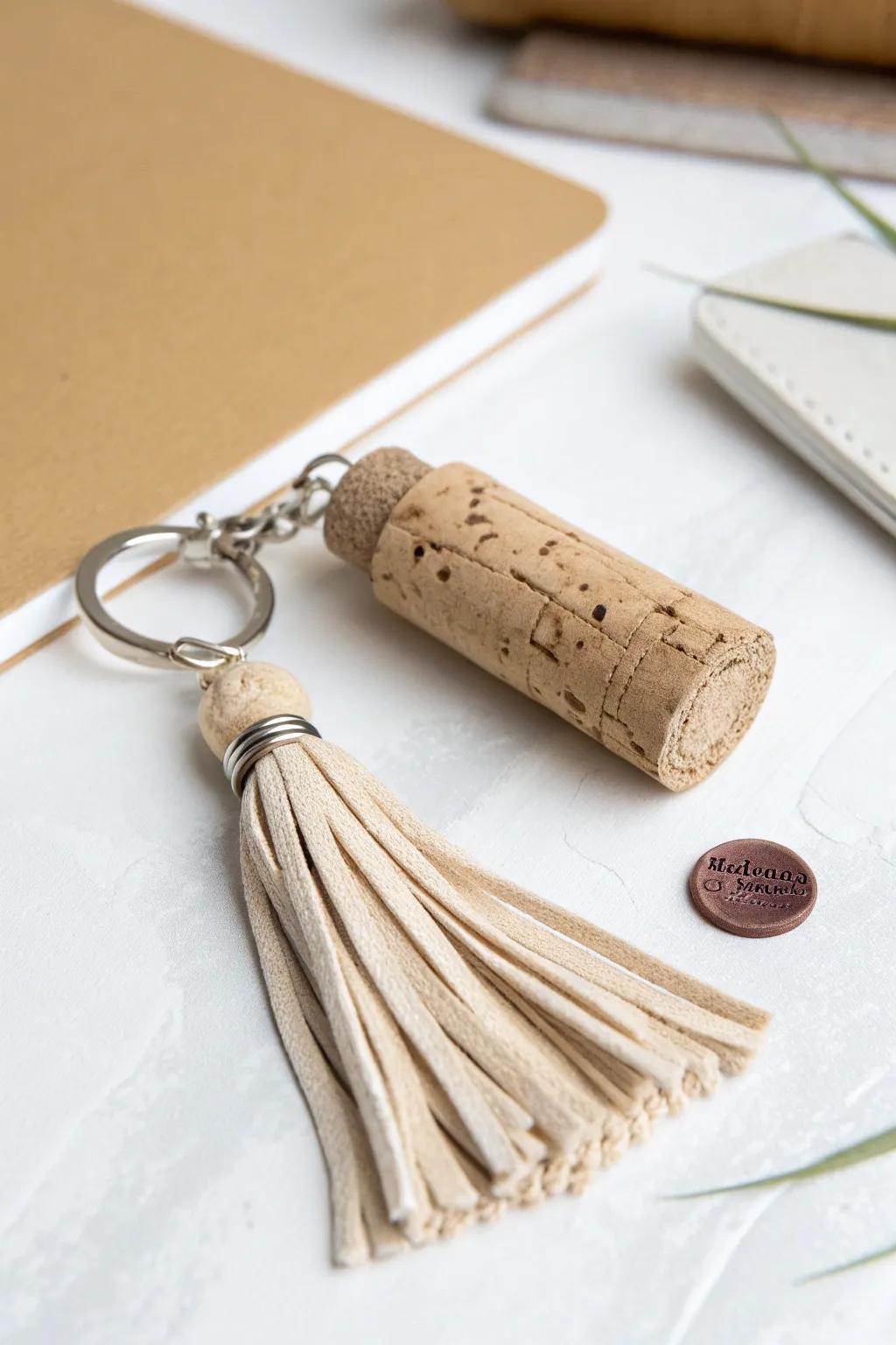 Transform memories into style with eco-friendly wine cork keychains.