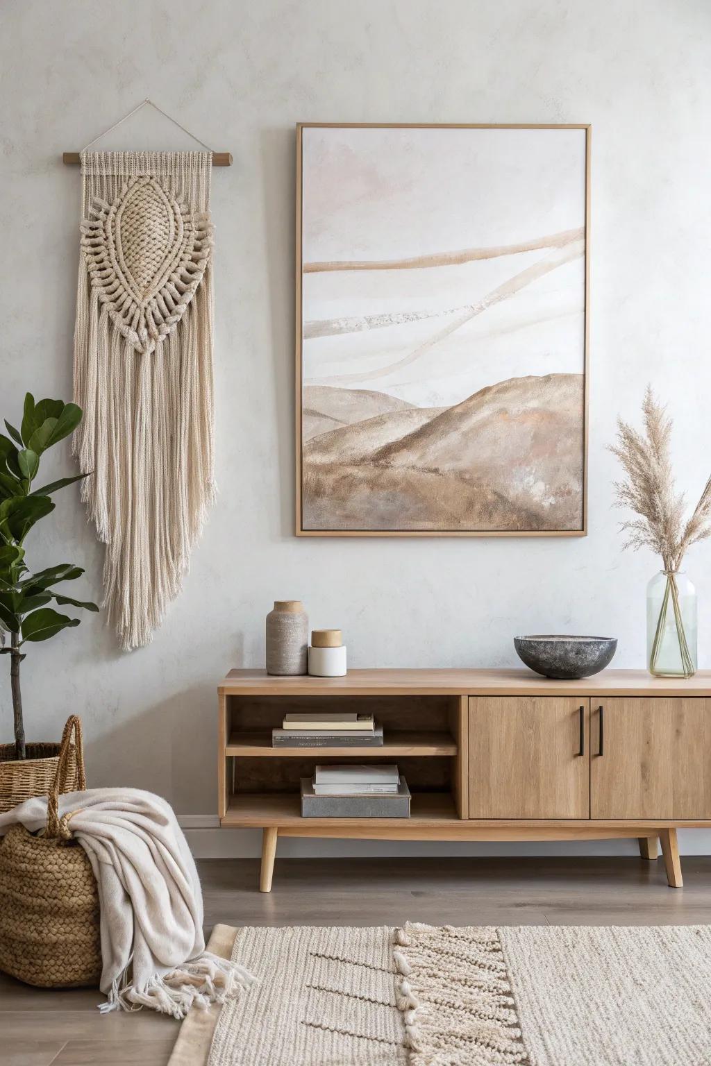 Bring serenity to your space with neutral-toned abstract art.