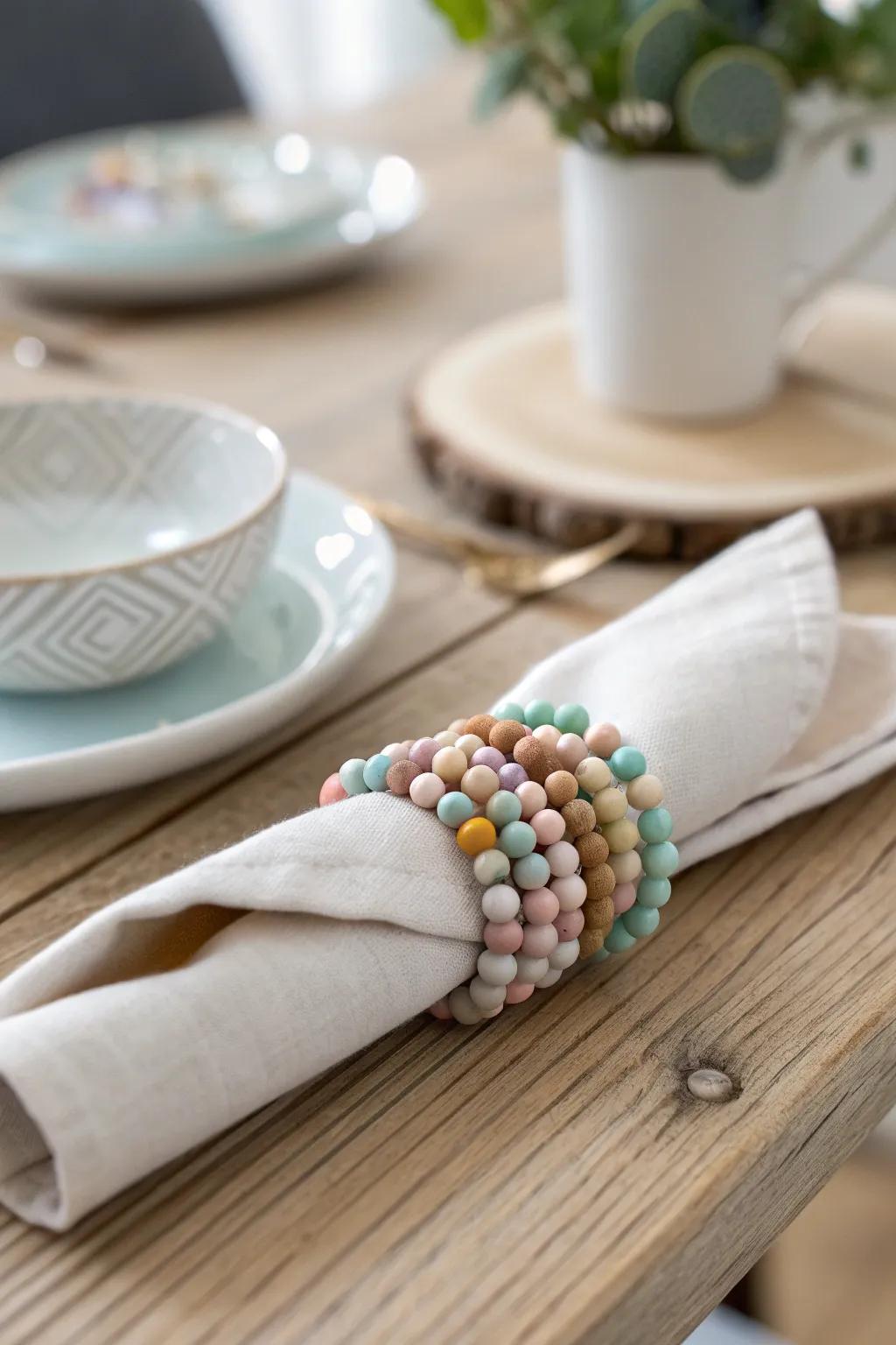 Transform your table setting with DIY beaded napkin rings—where style meets simplicity.