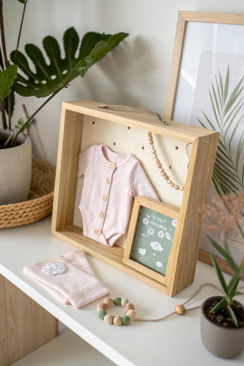 Cherish early memories with a minimalist DIY shadow box, capturing moments in timeless style.