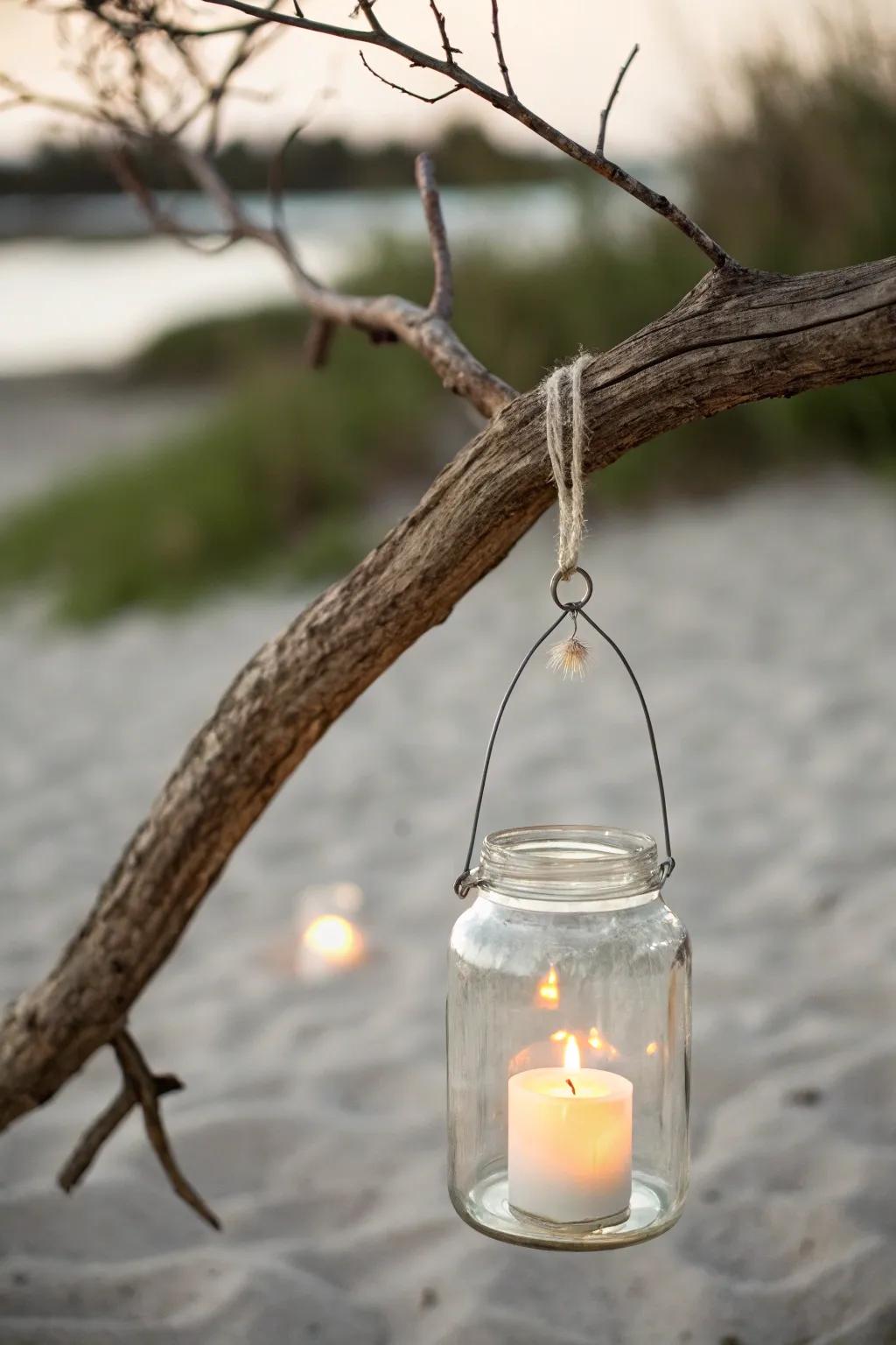 Illuminate your outdoor space with the timeless elegance of a DIY hanging jar lantern.