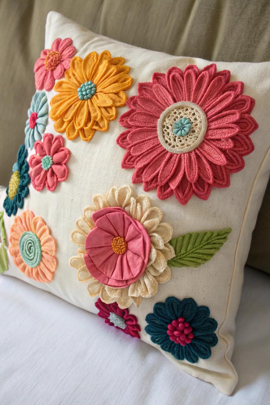 Fabric flowers bring a handmade touch of spring to your decor.