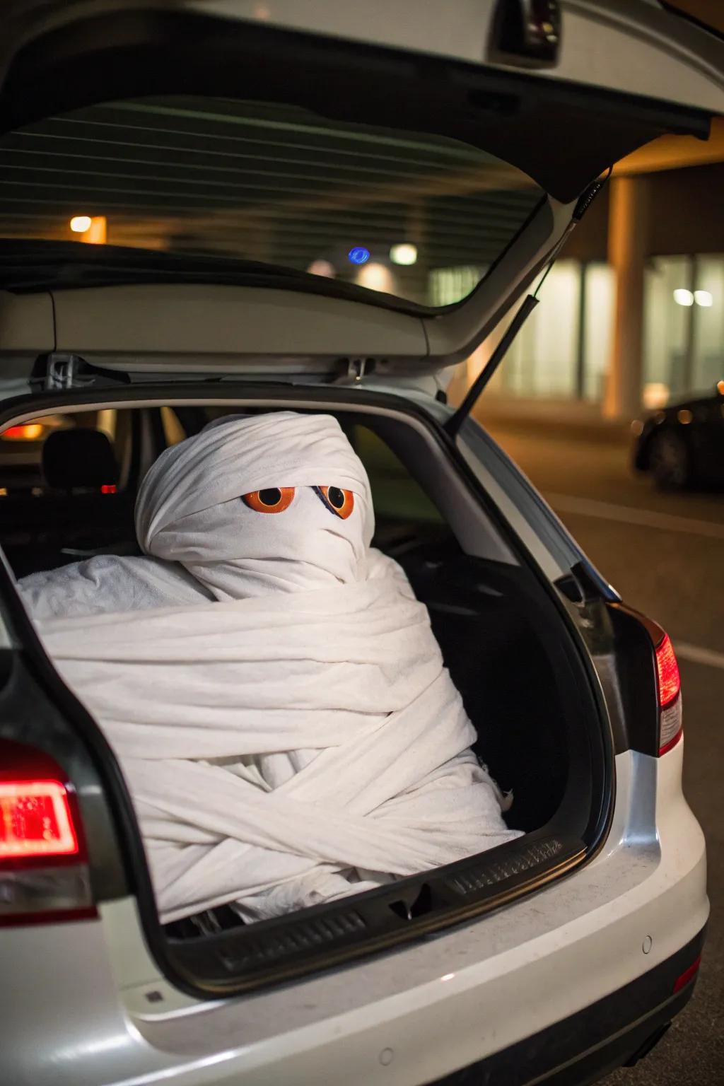 Wrap up Halloween fun with a mummy-themed trunk.