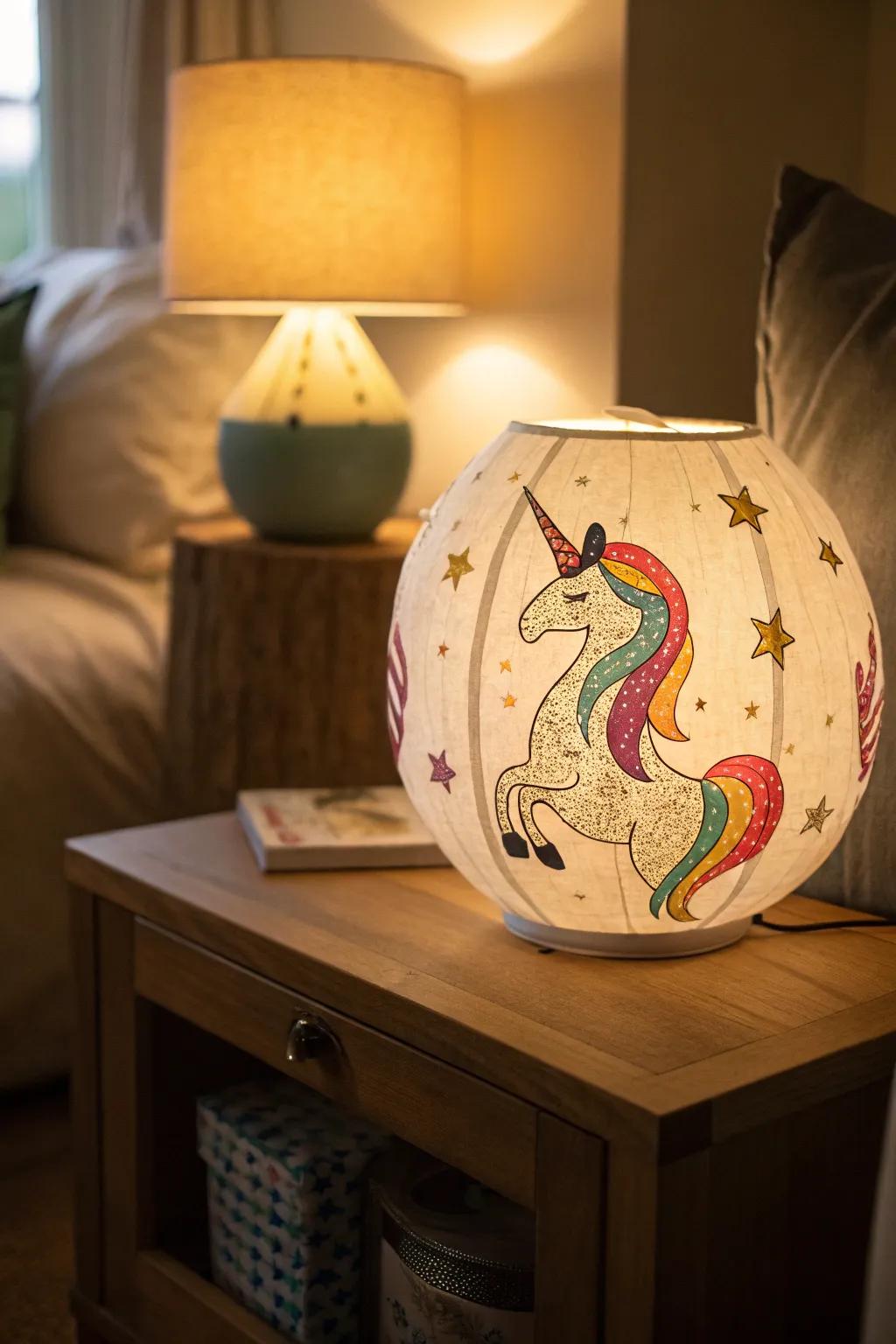 Create a warm glow with a unicorn paper lantern.