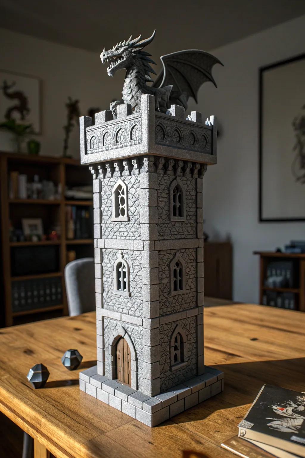 Transform your game night with a DIY dice tower that roars with medieval charm!