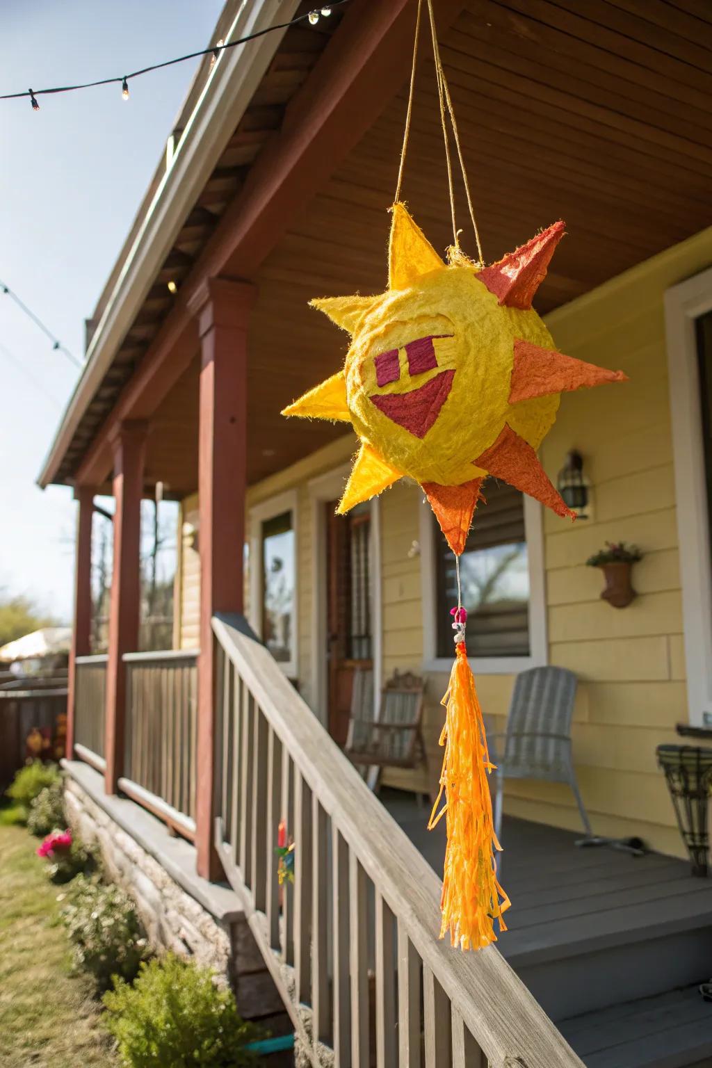 A sunny pinata that radiates happiness and fun for Easter.