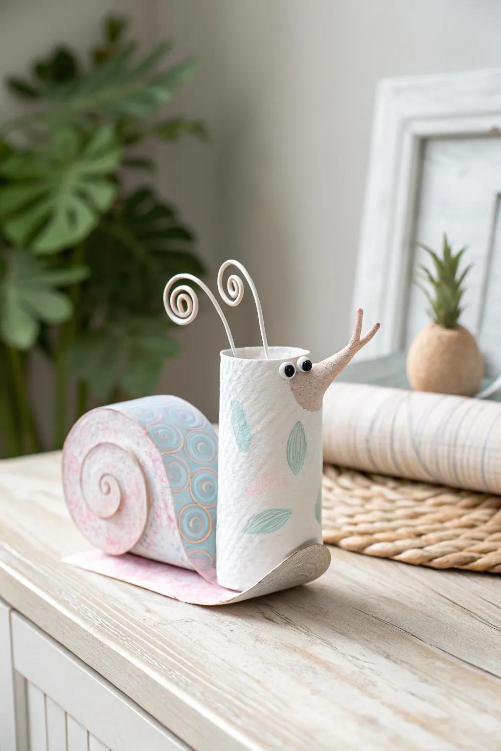 Delight in the simplicity of crafting with these charming paper roll snails, where every swirl tells a unique story.