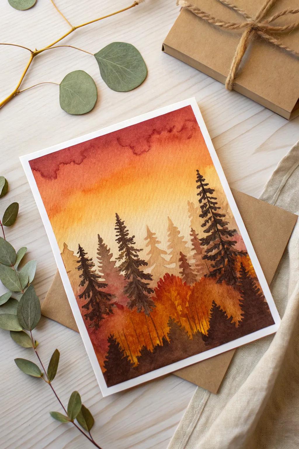 Unveil the essence of autumn with ink blending magic—perfect for your fall card creations.