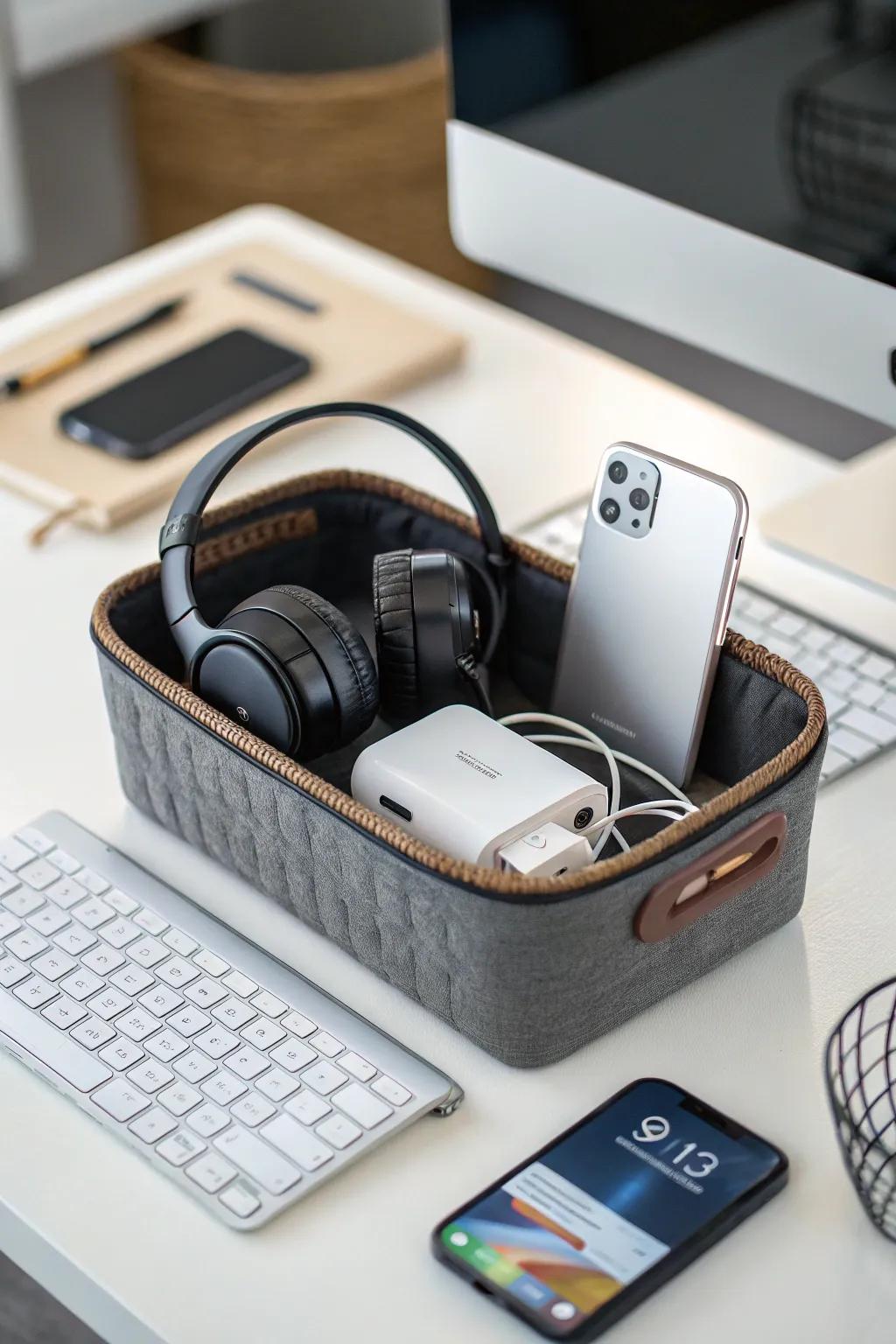 Keep dad connected with a tech-savvy basket.