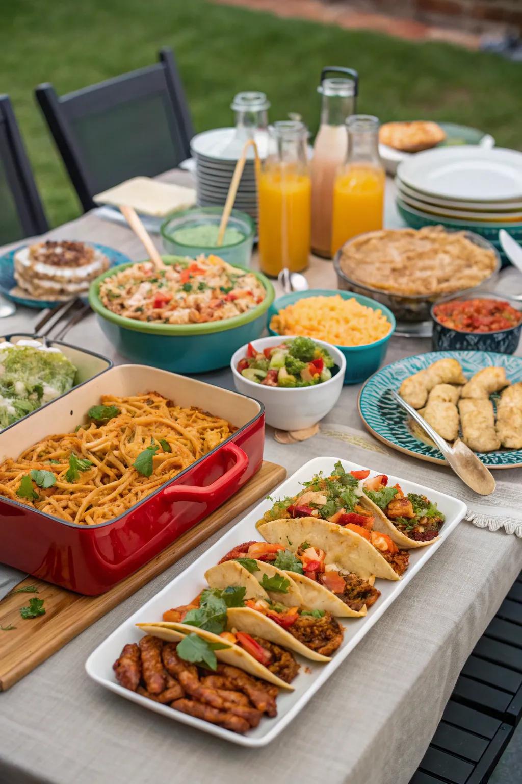 Share delicious dishes with friends and family at a February birthday potluck dinner.