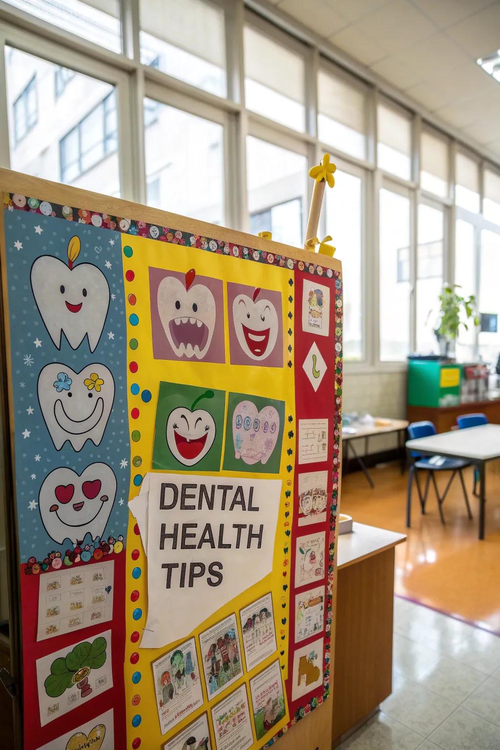 Promote healthy smiles with a dental health-themed bulletin board.