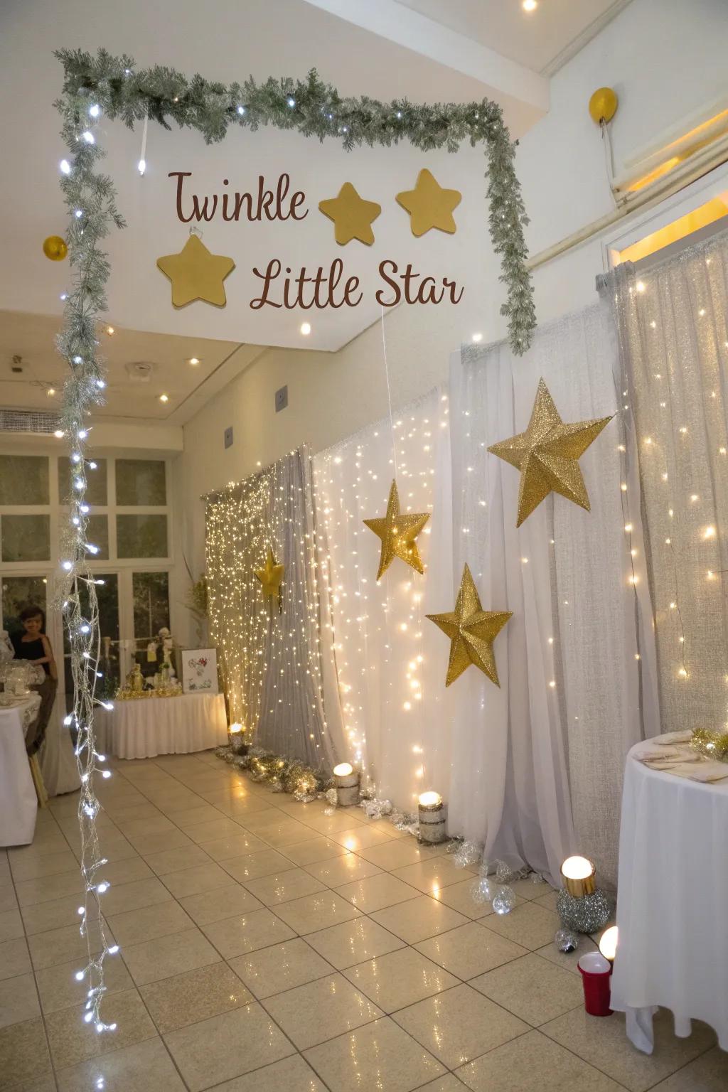 Shine bright with a Twinkle Twinkle Little Star theme.