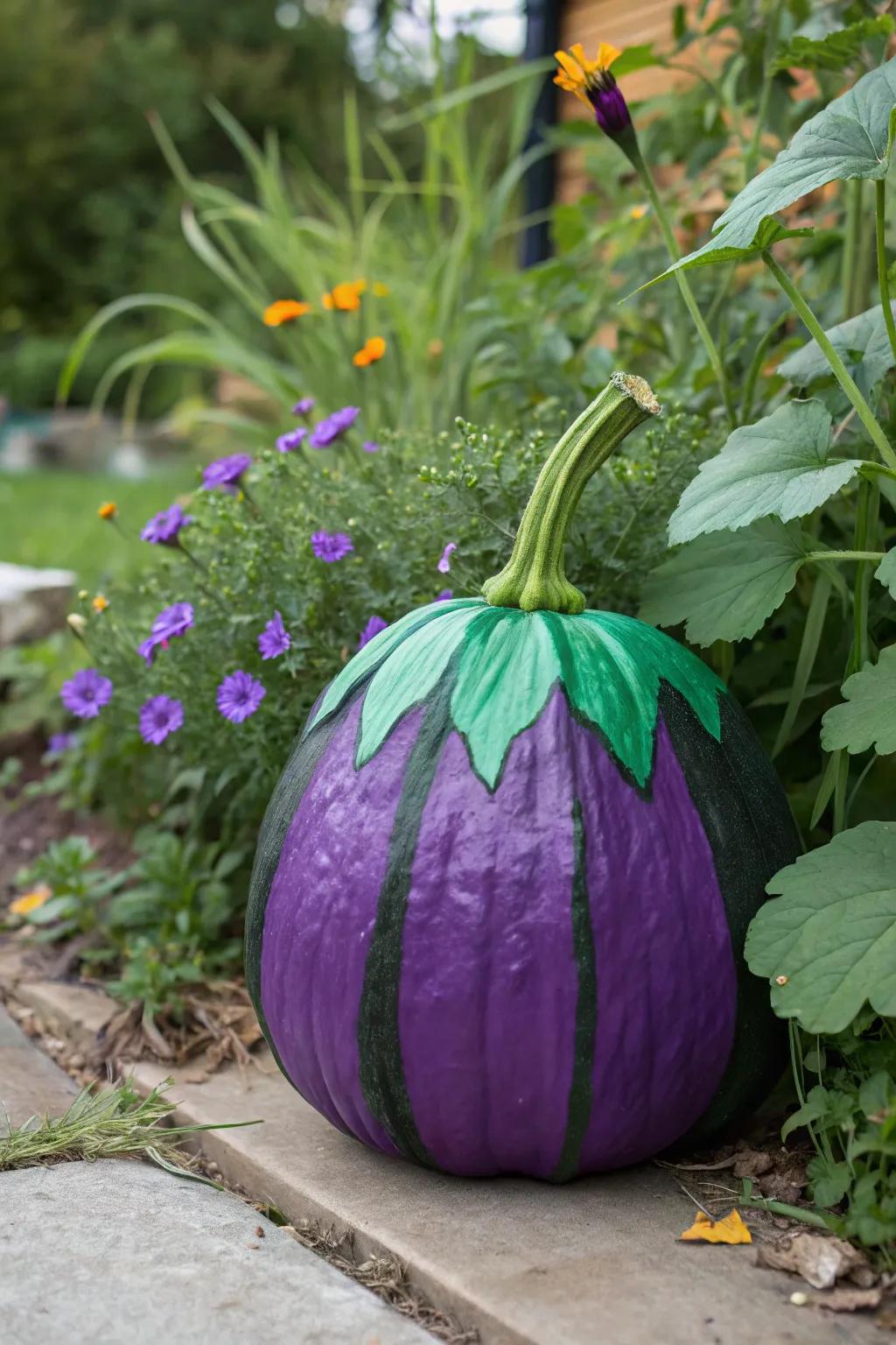 Eggplant pumpkins add a touch of elegance to any garden.