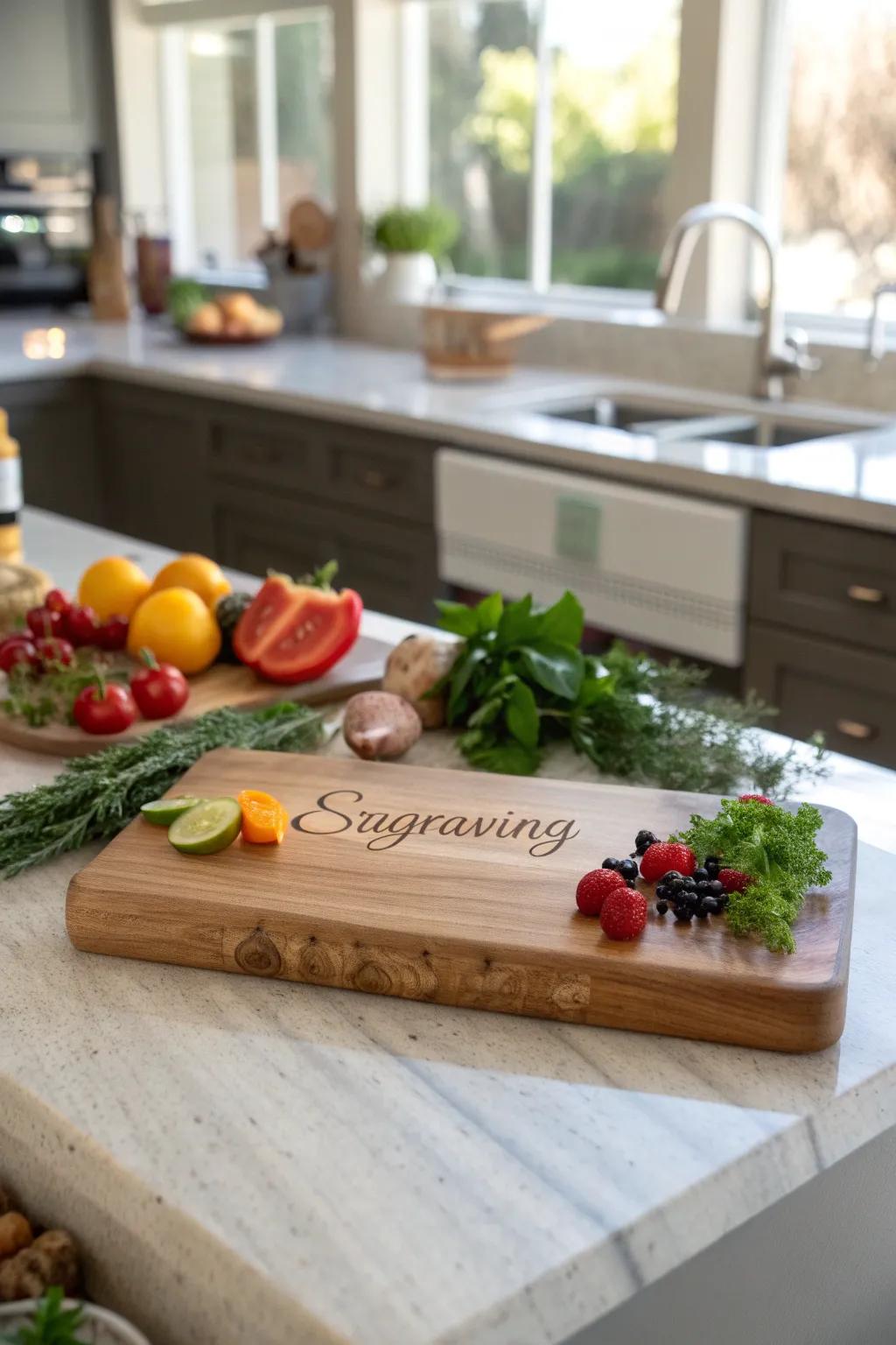 Combine function and flair with a personalized cutting board.