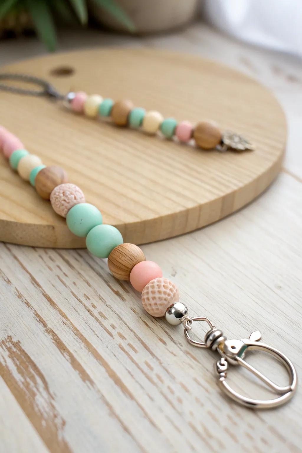 Elevate your style with a touch of handcrafted elegance. 🌿✨ #BeadedKeychains #DIYBeauty