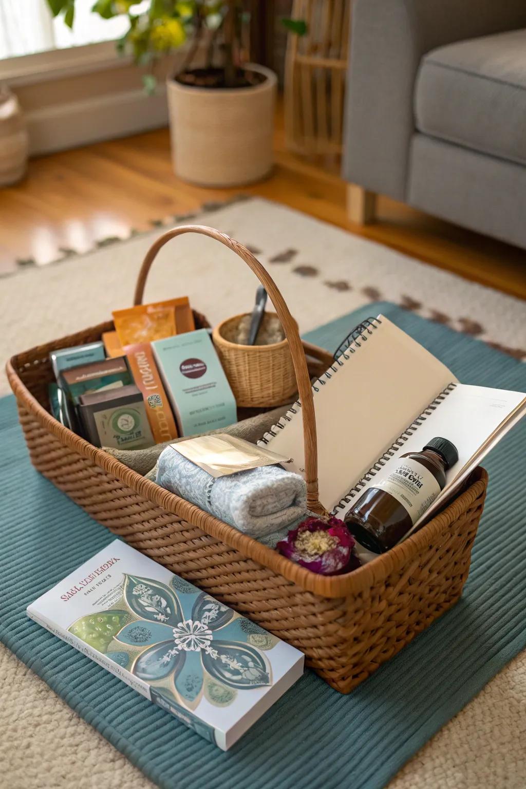 Encourage self-care with a wellness warrior basket.