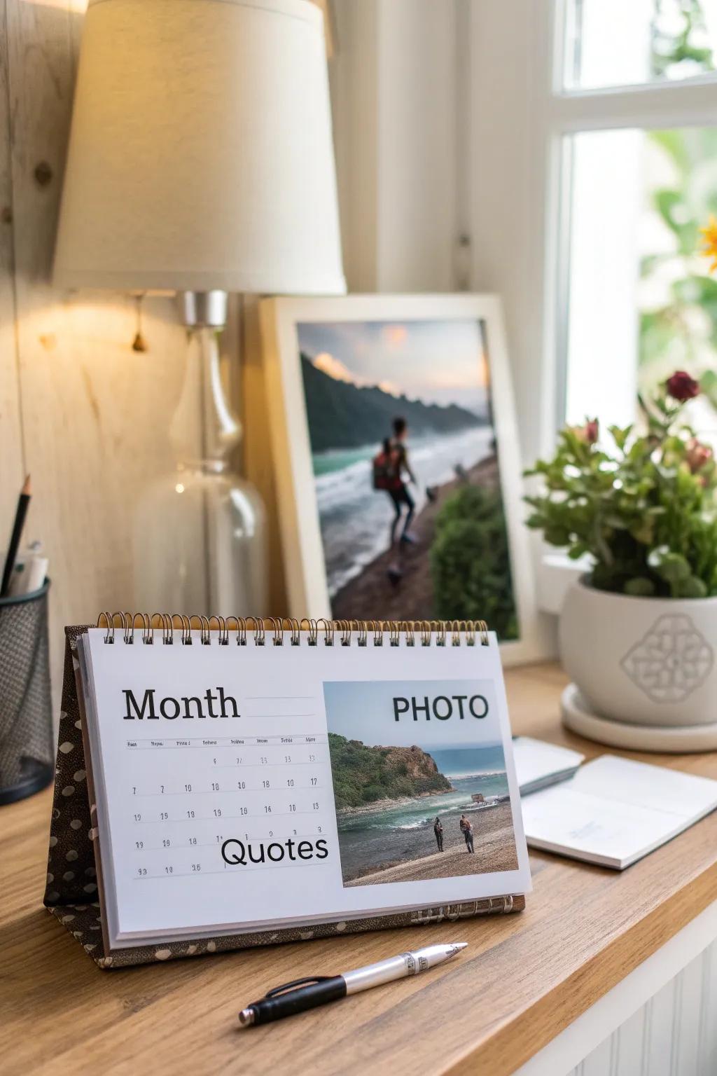 A personalized calendar combines functionality with sentimentality.