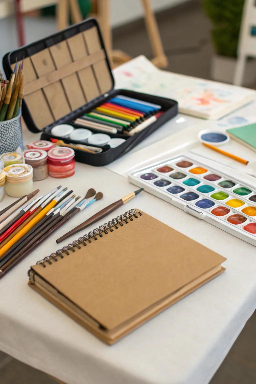 Art supplies that inspire creativity and self-expression.