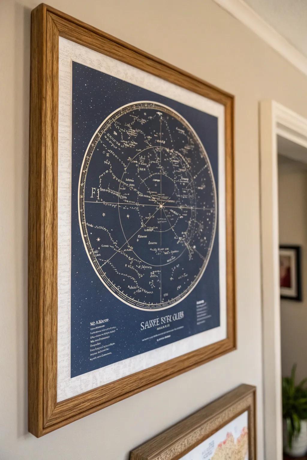 A personalized star map, capturing a special moment in the stars.