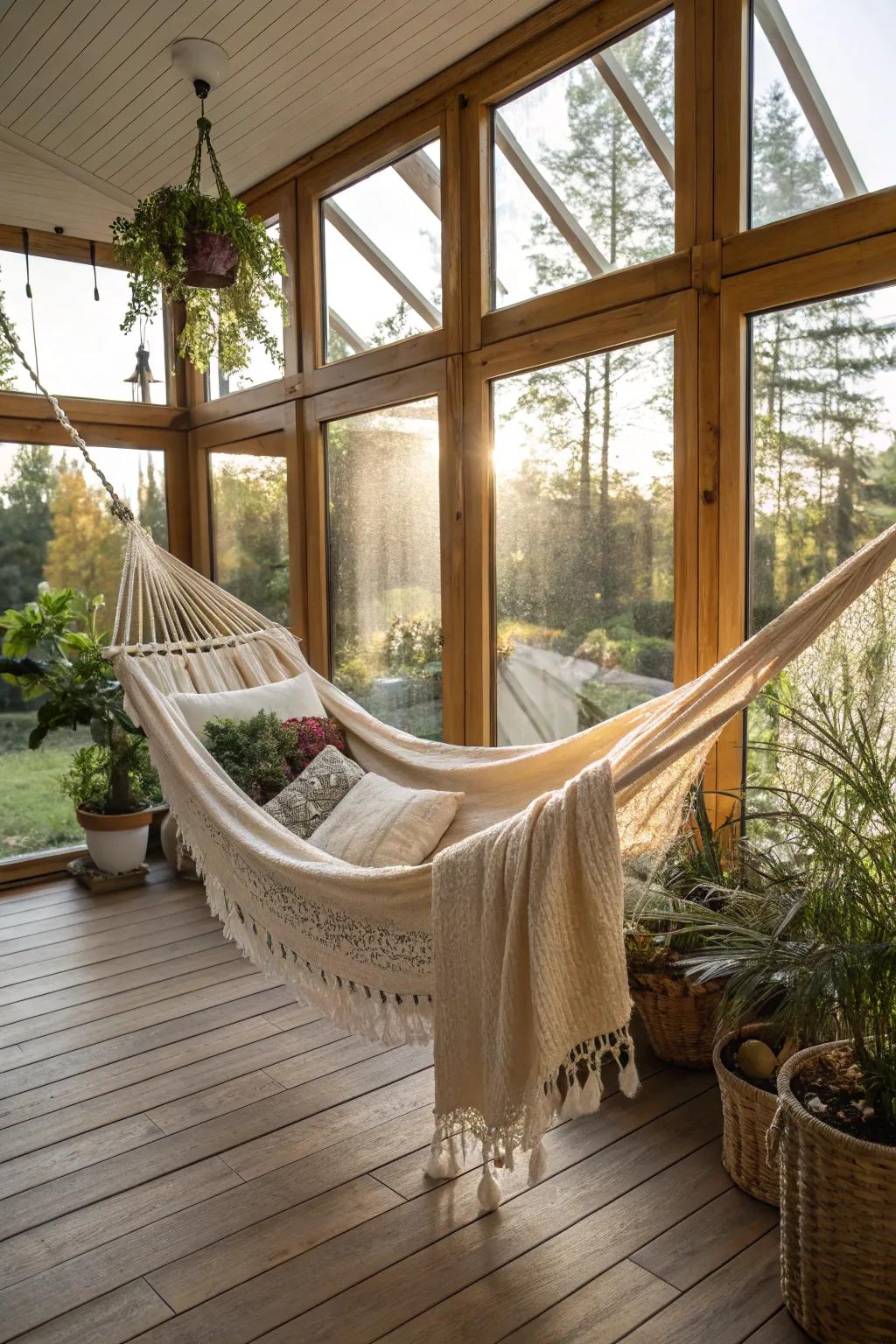 A serene retreat with a hammock or daybed for ultimate relaxation.