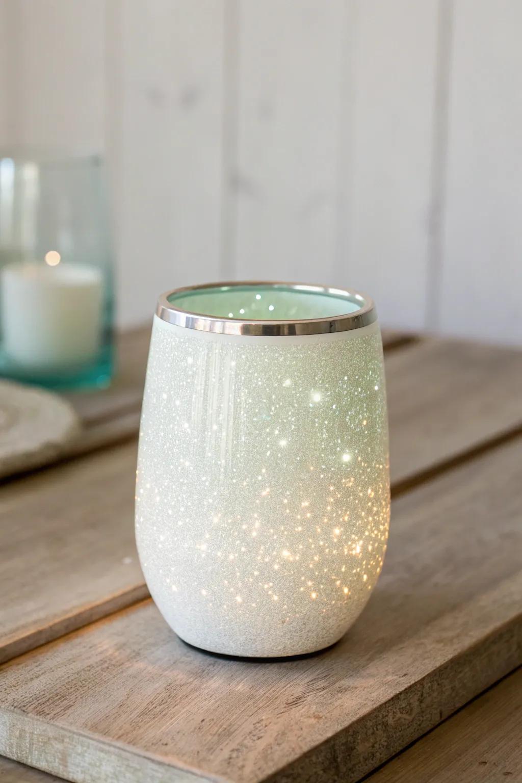 Illuminate your evenings with this glow-in-the-dark glitter tumbler—where simplicity meets enchanting elegance.