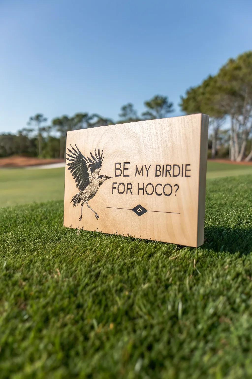Score a hole-in-one with this charming HOCO proposal idea! 🌿🏌️‍♂️ #BirdieForHOCO