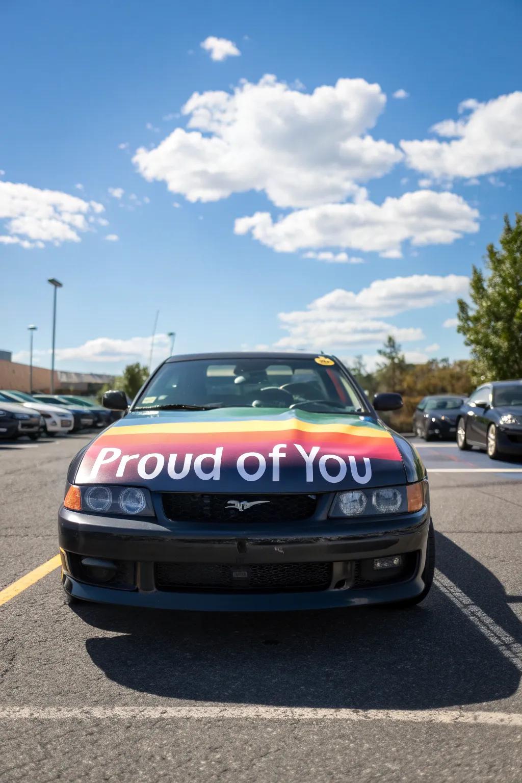 Banners are a straightforward way to express pride and joy.