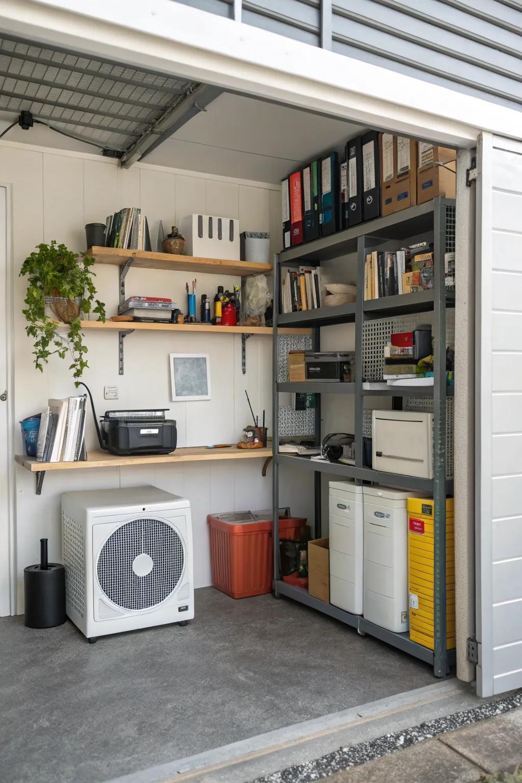 Proper climate control ensures your garage office is comfortable year-round.