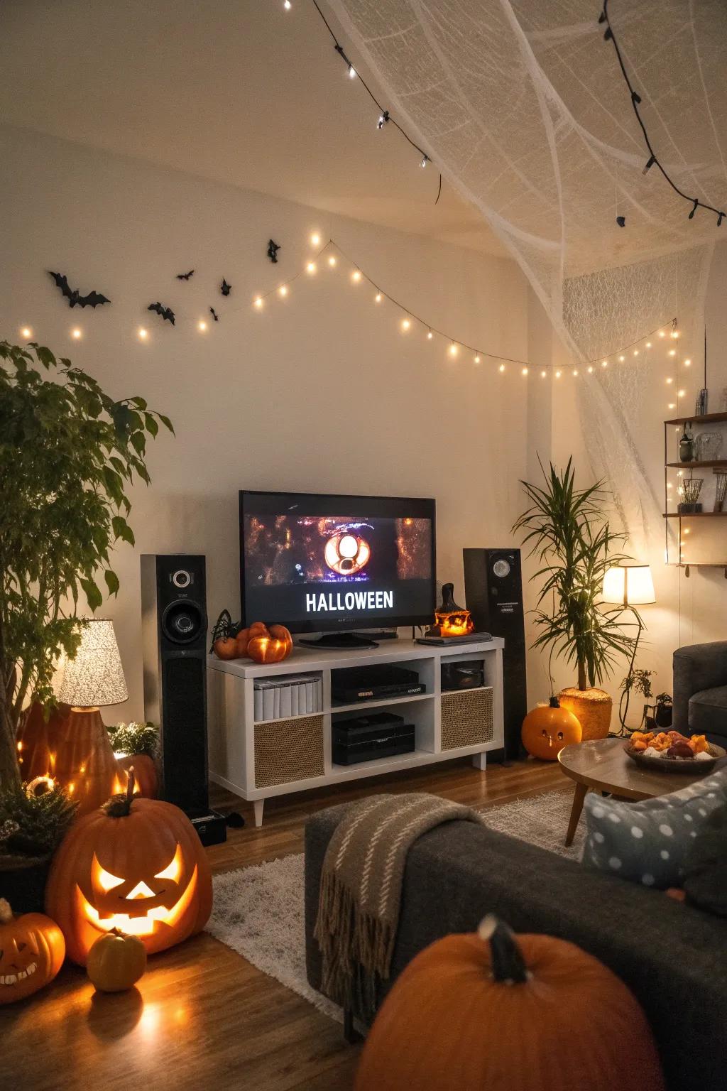 Set the mood with a curated Halloween playlist.