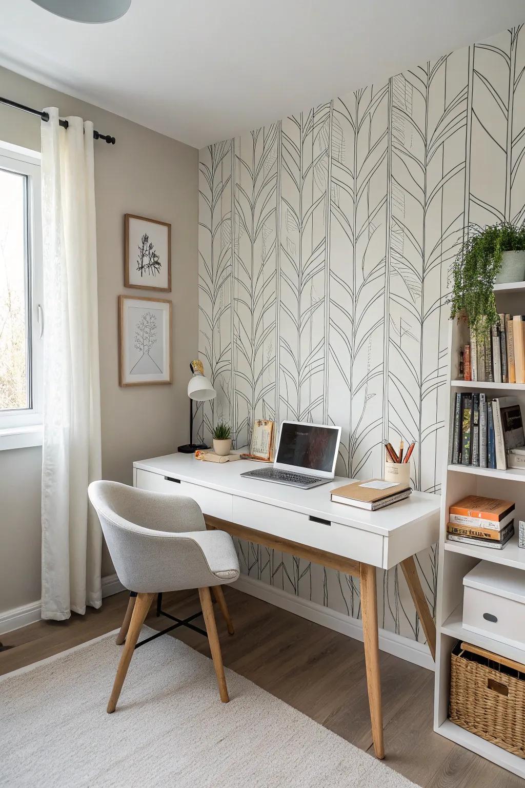 Minimalist lines add a modern touch to this sleek home office.