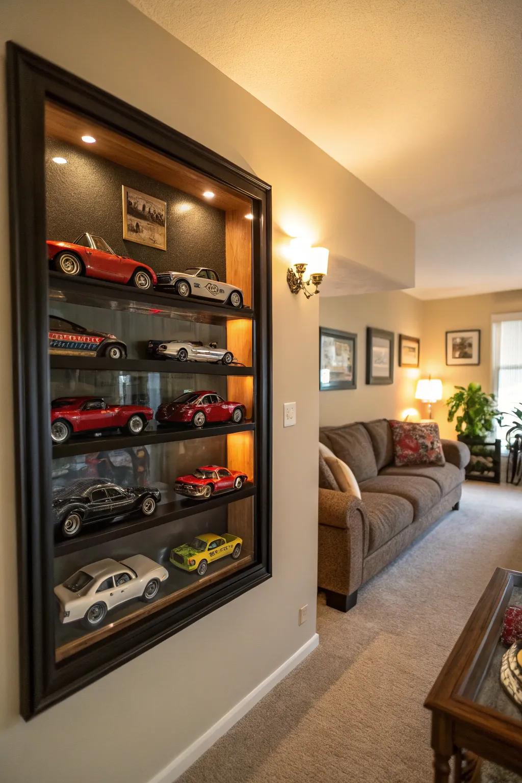 Shadow box displays turn Hot Wheels into art pieces.