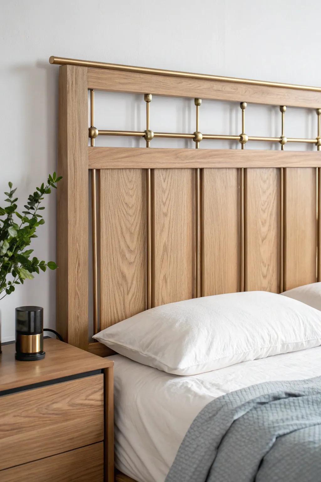 Elevate your bedroom with a touch of industrial elegance—discover the beauty of metal-accented headboards.