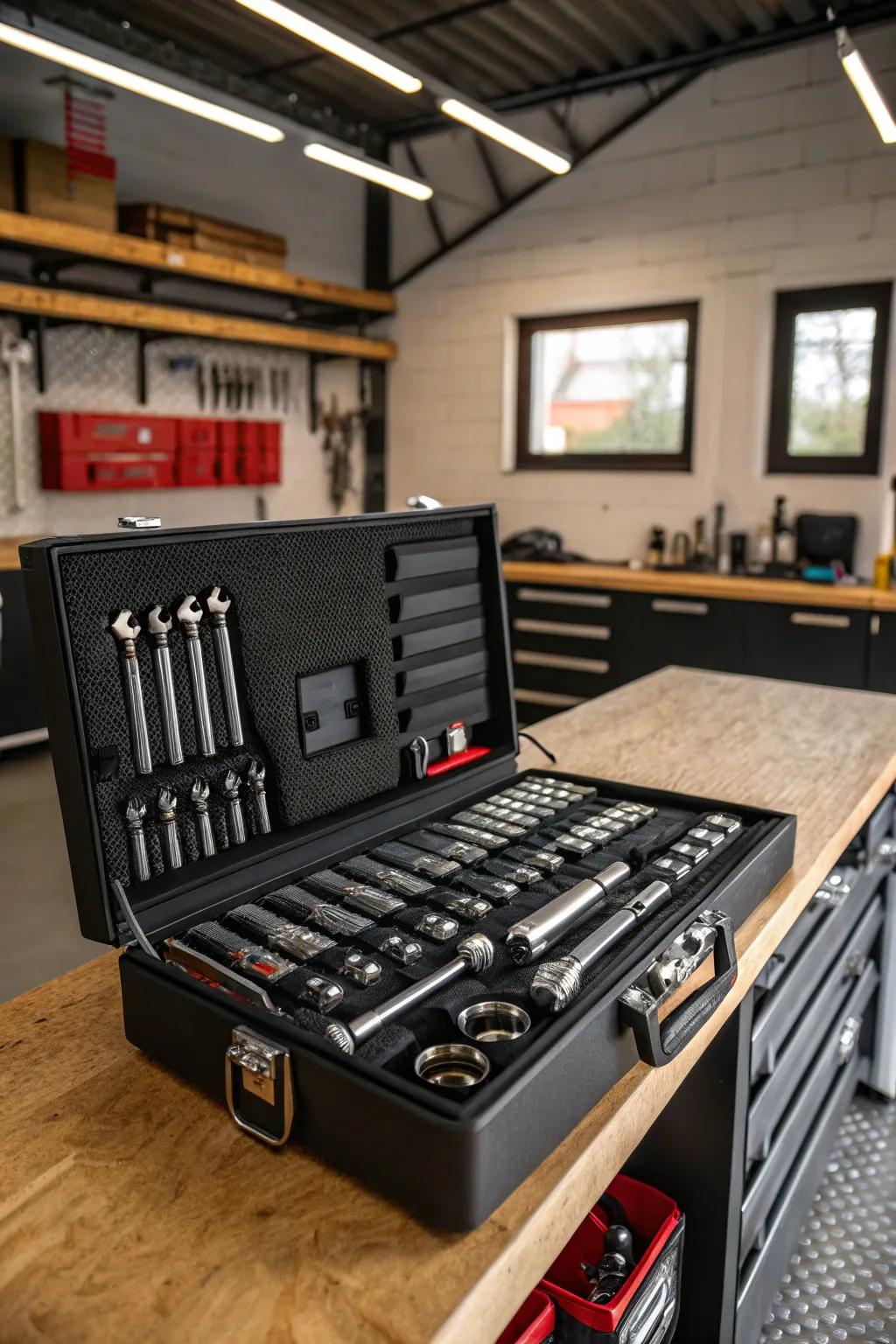 Elevate your garage game: Discover the art of tool organization in style.