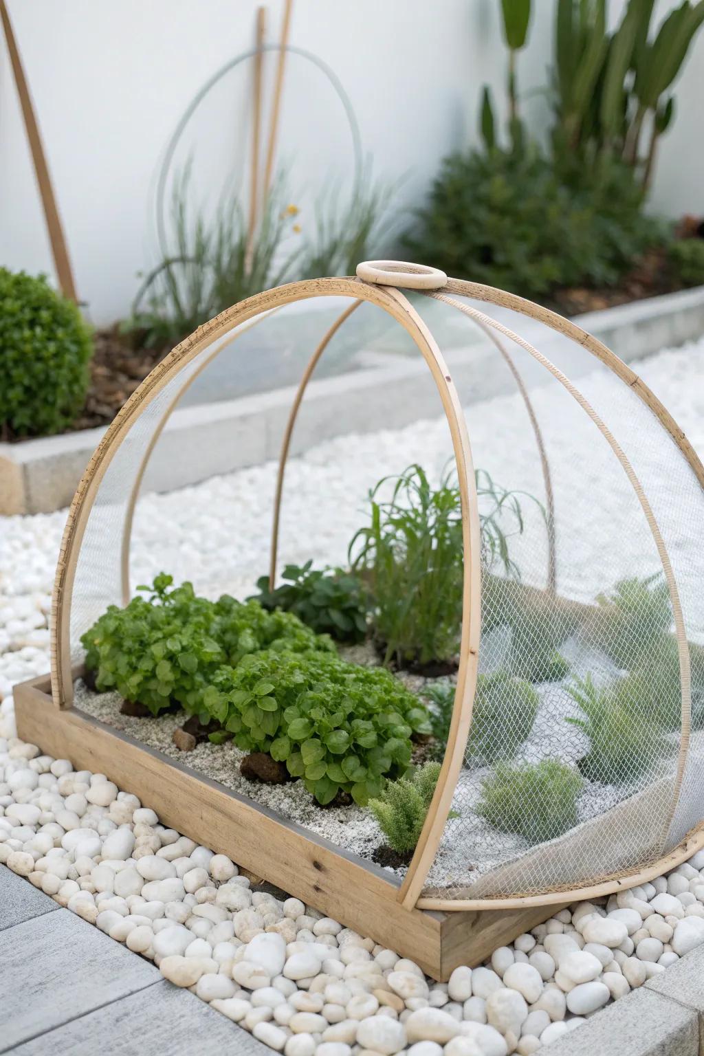 Elevate your garden style with handcrafted hoop cloches — a perfect blend of functionality and flair.