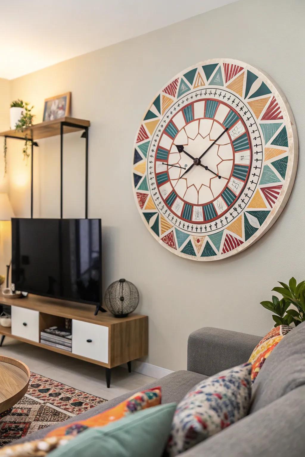 Add a modern touch with a creatively designed wall clock.