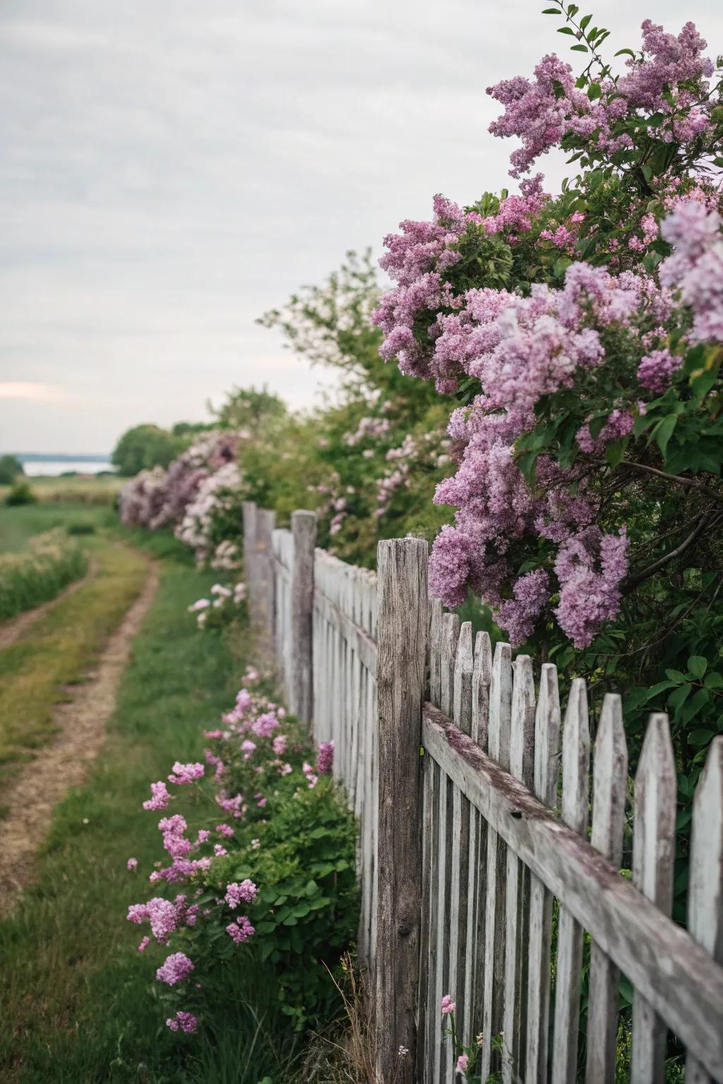 Lilacs add nostalgic fragrance and beauty to your fence.