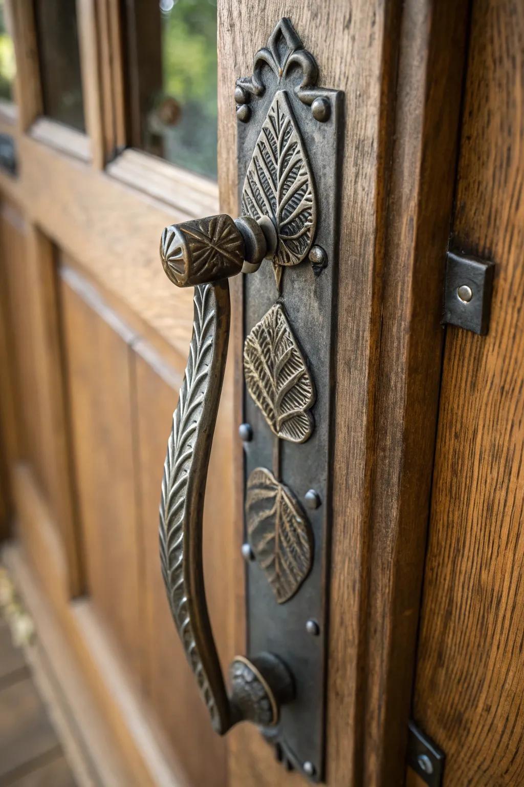 Leaf-tipped door handles that enhance any door.