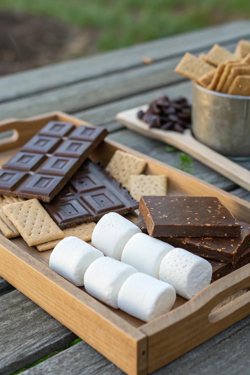 A DIY s'mores kit, perfect for creating sweet memories indoors.