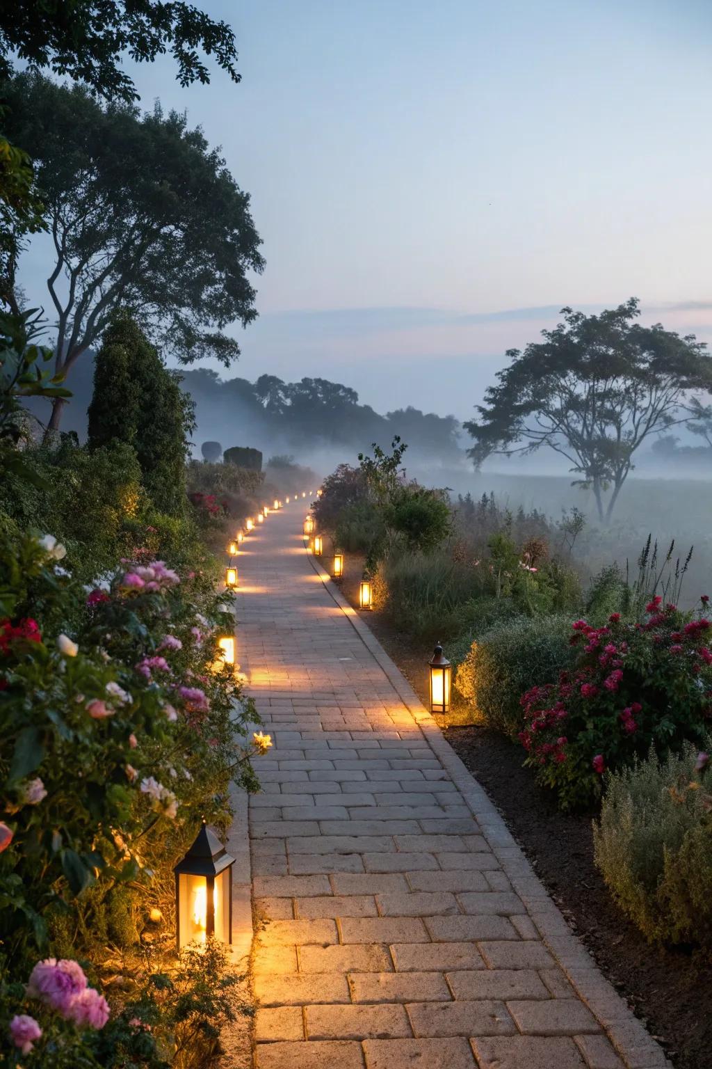 Guide the way with beautifully lit garden pathways.