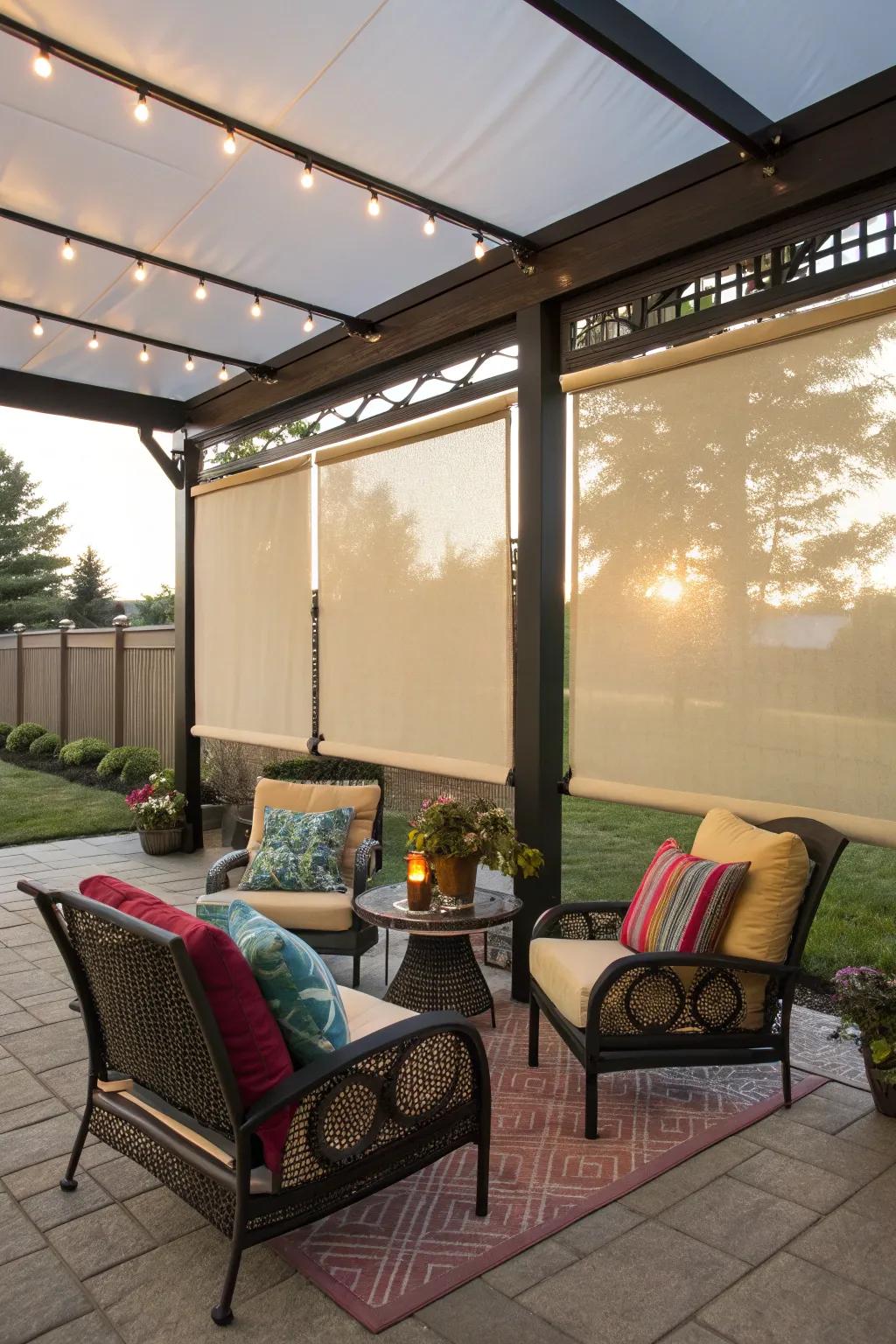 Canvas screens offer a flexible and budget-friendly privacy option.