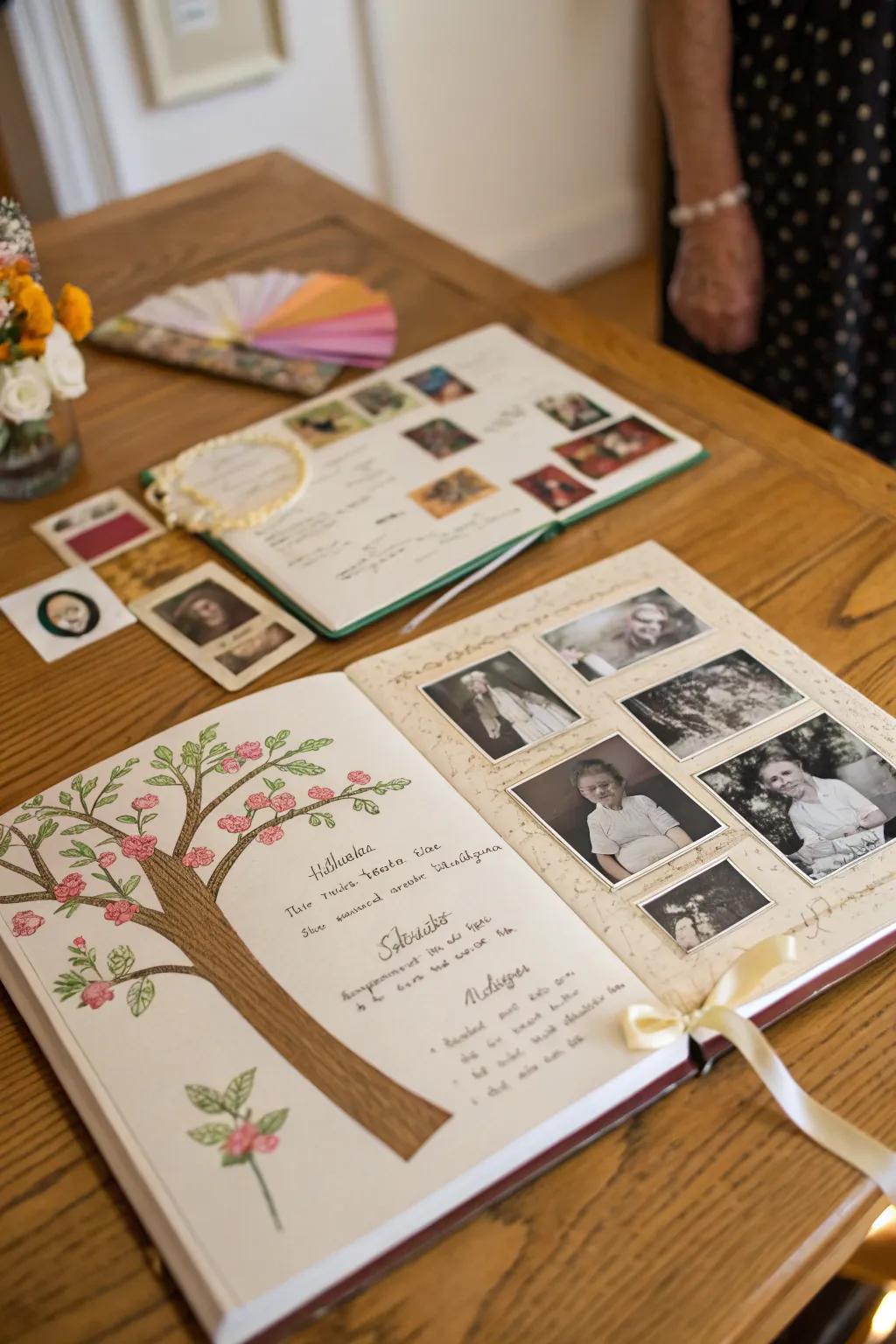 A family tree scrapbook page that celebrates your heritage.